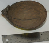 Rare Old “Big Man” Coconut Shell Cannibal Spoon or Ompi from the Azera (Adzera) People, Markham Valley, Morobe Province. Papua New Guinea. Private Collection, Mid 20th Century. ITEM SP4C, Good patina. Frogmouth handle
