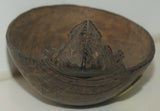 Rare Old “Big Man” Coconut Shell Cannibal Spoon or Ompi from the Azera (Adzera) People, Markham Valley, Morobe Province. Papua New Guinea. Private Collection, Mid 20th Century. ITEM SP4C, Good patina. Frogmouth handle