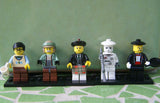 5 NOW RARE RETIRED LEGO MINIFIGURES, SOME FROM SERIE 7: BAGPIPER, COMPUTER PROGRAMMER WITH COFFEE CUP, GALAXY PATROL WITH GUN, DR. OCTOPUS FROM SPIDERMAN, MAITRE D' WITH FRYING PAN. 25 PIECES (SERIE 7)