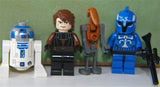 VERY RARE RETIRED (NEW) LEGO MINIFIGURES, STAR WARS CLONE WARS: R2D2 8037, ANAKIN SKYWALKER, ROCKET BATTLE DROID 8086, SENATE COMMANDO CAPTAIN WITH GUN 8128 SW288, SPY DROID: 22 PC (KIT 11)