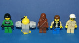 5, NOW RARE, RETIRED LEGO MINIFIGURES FROM STAR WARS (EPISODES 4/5/6): HAN SOLO, CHEWBACCA, PILOT, REBEL TECHNICIAN, CUSTOM SPY DROID (25 PCS) KIT: SET ITEM 18, 25 PIECES.