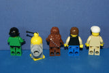 5, NOW RARE, RETIRED LEGO MINIFIGURES FROM STAR WARS (EPISODES 4/5/6): HAN SOLO, CHEWBACCA, PILOT, REBEL TECHNICIAN, CUSTOM SPY DROID (25 PCS) KIT: SET ITEM 18, 25 PIECES.