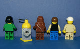 5, NOW RARE, RETIRED LEGO MINIFIGURES FROM STAR WARS (EPISODES 4/5/6): HAN SOLO, CHEWBACCA, PILOT, REBEL TECHNICIAN, CUSTOM SPY DROID (25 PCS) KIT: SET ITEM 18, 25 PIECES.