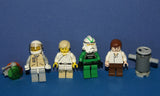6, NOW RARE, RETIRED LEGO MINIFIGURES COLLECTIBLES FROM STAR WARS (EPISODES 4/5/6): LUKE SKYWALKER, HOTH REBEL, HAN SOLO, 2 CUSTOM DROIDS, GREEN PILOT (31 PCS) KIT SET ITEM 21, USED IN DISPLAYS