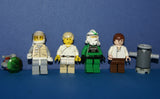 6, NOW RARE, RETIRED LEGO MINIFIGURES COLLECTIBLES FROM STAR WARS (EPISODES 4/5/6): LUKE SKYWALKER, HOTH REBEL, HAN SOLO, 2 CUSTOM DROIDS, GREEN PILOT (31 PCS) KIT SET ITEM 21, USED IN DISPLAYS