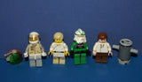 6, NOW RARE, RETIRED LEGO MINIFIGURES COLLECTIBLES FROM STAR WARS (EPISODES 4/5/6): LUKE SKYWALKER, HOTH REBEL, HAN SOLO, 2 CUSTOM DROIDS, GREEN PILOT (31 PCS) KIT SET ITEM 21, USED IN DISPLAYS