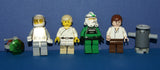 6, NOW RARE, RETIRED LEGO MINIFIGURES COLLECTIBLES FROM STAR WARS (EPISODES 4/5/6): LUKE SKYWALKER, HOTH REBEL, HAN SOLO, 2 CUSTOM DROIDS, GREEN PILOT (31 PCS) KIT SET ITEM 21, USED IN DISPLAYS