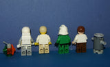 6, NOW RARE, RETIRED LEGO MINIFIGURES COLLECTIBLES FROM STAR WARS (EPISODES 4/5/6): LUKE SKYWALKER, HOTH REBEL, HAN SOLO, 2 CUSTOM DROIDS, GREEN PILOT (31 PCS) KIT SET ITEM 21, USED IN DISPLAYS