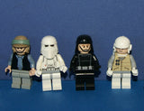 4, NOW RARE, RETIRED LEGO STAR WARS MINIFIGURES COLLECTIBLES (EPISODES 4/5/6): SNOWTROOPER, IMPERIAL TROOPER,  TROOPER SW187, HOTH REBEL, REFLECTIVE SPY TOWER DROID, BENCH & MORE (39 PCS). KIT: SET 25