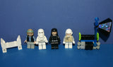 4, NOW RARE, RETIRED LEGO STAR WARS MINIFIGURES COLLECTIBLES (EPISODES 4/5/6): SNOWTROOPER, IMPERIAL TROOPER,  TROOPER SW187, HOTH REBEL, REFLECTIVE SPY TOWER DROID, BENCH & MORE (39 PCS). KIT: SET 25