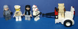 4 RARE RETIRED STAR WARS MINIGIFURES (EPISODES 4/5/6): LUKE SKYWALKER, TROOPER, HOTH REBEL, IMPERIAL OFFICER PLUS 1 FREE EWOK (KIT ITEM SET 28) & A CARRIAGE FOR THE WOUNDED: 45 PIECES