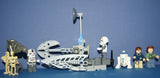 7 NOW VERY RARE RETIRED LEGO MINIFIGURES COLLECTIBLES FROM STAR WARS (EPISODES 4/5/6): HAN SOLO, PRINCESS LEIA, R2-D2, 2 AT-AT DRIVERS, 2 BATTLE DROIDS PLUS 2 CUSTOM BUILDS: ARTICULATED CRANE & ENEMY SKY CHOPPER (54 PCS) KIT SET ITEM 30