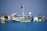 7 NOW VERY RARE RETIRED LEGO MINIFIGURES COLLECTIBLES FROM STAR WARS (EPISODES 4/5/6): HAN SOLO, PRINCESS LEIA, R2-D2, 2 AT-AT DRIVERS, 2 BATTLE DROIDS PLUS 2 CUSTOM BUILDS: ARTICULATED CRANE & ENEMY SKY CHOPPER (54 PCS) KIT SET ITEM 30