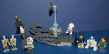 7 NOW VERY RARE RETIRED LEGO MINIFIGURES COLLECTIBLES FROM STAR WARS (EPISODES 4/5/6): HAN SOLO, PRINCESS LEIA, R2-D2, 2 AT-AT DRIVERS, 2 BATTLE DROIDS PLUS 2 CUSTOM BUILDS: ARTICULATED CRANE & ENEMY SKY CHOPPER (54 PCS) KIT SET ITEM 30