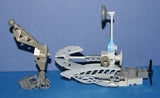 7 NOW VERY RARE RETIRED LEGO MINIFIGURES COLLECTIBLES FROM STAR WARS (EPISODES 4/5/6): HAN SOLO, PRINCESS LEIA, R2-D2, 2 AT-AT DRIVERS, 2 BATTLE DROIDS PLUS 2 CUSTOM BUILDS: ARTICULATED CRANE & ENEMY SKY CHOPPER (54 PCS) KIT SET ITEM 30