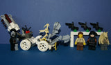 5, NOW RARE, RETIRED LEGO STAR WARS MINIFIGURES COLLECTIBLES: DARTH VADER, JAR JAR BINKS, QUI-GON JINN, ANAKIN SKYWALKER, BATTLE DROID PLUS 2 CUSTOM BUILDS ARCH & DROID DEFENSE MACHINE (74 PCS). KIT: ITEM 42 CLONE WARS & EPISODE 1