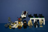5, NOW RARE, RETIRED LEGO STAR WARS MINIFIGURES COLLECTIBLES: DARTH VADER, JAR JAR BINKS, QUI-GON JINN, ANAKIN SKYWALKER, BATTLE DROID PLUS 2 CUSTOM BUILDS ARCH & DROID DEFENSE MACHINE (74 PCS). KIT: ITEM 42 CLONE WARS & EPISODE 1