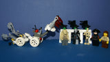 5, NOW RARE, RETIRED LEGO STAR WARS MINIFIGURES COLLECTIBLES: DARTH VADER, JAR JAR BINKS, QUI-GON JINN, ANAKIN SKYWALKER, BATTLE DROID PLUS 2 CUSTOM BUILDS ARCH & DROID DEFENSE MACHINE (74 PCS). KIT: ITEM 42 CLONE WARS & EPISODE 1