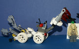5, NOW RARE, RETIRED LEGO STAR WARS MINIFIGURES COLLECTIBLES: DARTH VADER, JAR JAR BINKS, QUI-GON JINN, ANAKIN SKYWALKER, BATTLE DROID PLUS 2 CUSTOM BUILDS ARCH & DROID DEFENSE MACHINE (74 PCS). KIT: ITEM 42 CLONE WARS & EPISODE 1