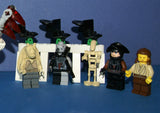 5, NOW RARE, RETIRED LEGO STAR WARS MINIFIGURES COLLECTIBLES: DARTH VADER, JAR JAR BINKS, QUI-GON JINN, ANAKIN SKYWALKER, BATTLE DROID PLUS 2 CUSTOM BUILDS ARCH & DROID DEFENSE MACHINE (74 PCS). KIT: ITEM 42 CLONE WARS & EPISODE 1