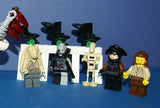 5, NOW RARE, RETIRED LEGO STAR WARS MINIFIGURES COLLECTIBLES: DARTH VADER, JAR JAR BINKS, QUI-GON JINN, ANAKIN SKYWALKER, BATTLE DROID PLUS 2 CUSTOM BUILDS ARCH & DROID DEFENSE MACHINE (74 PCS). KIT: ITEM 42 CLONE WARS & EPISODE 1