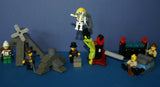 LEGO ADVENTURERS OF THE DESERT: 6 NOW RARE RETIRED MINIFIGURES VON BARRON, JOHNNY THUNDER, SAM SINISTER, CHARLES LIGHTNING, HARRY CANE & 5 CUSTOM BUILDS: 2 PYRAMIDS, CRANE, SINK, PHARAOH SARCOPHAGUS, ETC., 143 PIECES (KIT ITEM 46)