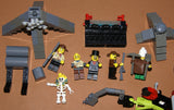 LEGO ADVENTURERS OF THE DESERT: 6 NOW RARE RETIRED MINIFIGURES VON BARRON, JOHNNY THUNDER, SAM SINISTER, CHARLES LIGHTNING, HARRY CANE & 5 CUSTOM BUILDS: 2 PYRAMIDS, CRANE, SINK, PHARAOH SARCOPHAGUS, ETC., 143 PIECES (KIT ITEM 46)