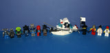 LEGO SPACE INSECTOIDS VS MARTIAL ARTS "BOAT PEOPLE" TEAM: 10 MINIFIGURES: 5 INSECTOIDS, 2 DROIDS, 3 MARTIAL ART & KARATE MFS ON ARMORED BOAT (127 PIECES) KIT ITEM 47