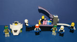 7, NOW VERY RARE, RETIRED LEGO MINIFIGURES (YEAR 2002): SPACE UNITRON & ICE PLANET. PLUS 2 CUSTOM BUILDS ICE JET MOBILE & ICE OUTPOST TO REFUEL, DRINK & FOR MEDICAL EMERGENCIES, LOADS OF ACCESSORIES (ITEM SET 50) 96 PIECES