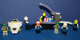 7, NOW VERY RARE, RETIRED LEGO MINIFIGURES (YEAR 2002): SPACE UNITRON & ICE PLANET. PLUS 2 CUSTOM BUILDS ICE JET MOBILE & ICE OUTPOST TO REFUEL, DRINK & FOR MEDICAL EMERGENCIES, LOADS OF ACCESSORIES (ITEM SET 50) 96 PIECES