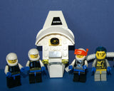 7, NOW VERY RARE, RETIRED LEGO MINIFIGURES (YEAR 2002): SPACE UNITRON & ICE PLANET. PLUS 2 CUSTOM BUILDS ICE JET MOBILE & ICE OUTPOST TO REFUEL, DRINK & FOR MEDICAL EMERGENCIES, LOADS OF ACCESSORIES (ITEM SET 50) 96 PIECES