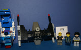 LEGO GREY BATMAN (NEW BLUE CAPE IN BOX) VS AGENTS:  6 MINIFIGURES (BATMAN, JET "AIR" PILOT, AGENTS, CHARGE, CHASE ETC...)  AGT025, AGT020A, AGT001A,  AIR019 PLUS  2 CUSTOM BUILDS: BOAT, JET PLANE & ACCESSORIES (145 PCS) KIT 60