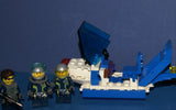LEGO GREY BATMAN (NEW BLUE CAPE IN BOX) VS AGENTS:  6 MINIFIGURES (BATMAN, JET "AIR" PILOT, AGENTS, CHARGE, CHASE ETC...)  AGT025, AGT020A, AGT001A,  AIR019 PLUS  2 CUSTOM BUILDS: BOAT, JET PLANE & ACCESSORIES (145 PCS) KIT 60