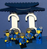 1998-2009 VERY RARE RETIRED LEGO MFS: 11 HARD TO FIND NINJAS CAS049, CAS050, CAS052, CAS053, CAS054 & SAMURAI CAS055 MINIFIGURES WITH ACCESSORIES, 3 BUILDS: AIRBOAT, BARBECUE, CHINATOWN GATEWAY (131 PCS) KIT 62