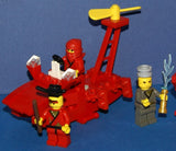 1998-2009 VERY RARE RETIRED LEGO MFS: 11 HARD TO FIND NINJAS CAS049, CAS050, CAS052, CAS053, CAS054 & SAMURAI CAS055 MINIFIGURES WITH ACCESSORIES, 3 BUILDS: AIRBOAT, BARBECUE, CHINATOWN GATEWAY (131 PCS) KIT 62