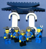 1998-2009 VERY RARE RETIRED LEGO MFS: 11 HARD TO FIND NINJAS CAS049, CAS050, CAS052, CAS053, CAS054 & SAMURAI CAS055 MINIFIGURES WITH ACCESSORIES, 3 BUILDS: AIRBOAT, BARBECUE, CHINATOWN GATEWAY (131 PCS) KIT 62