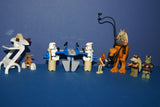 8 RARE RETIRED LEGO STAR WARS MINIFIGURES COLLECTIBLES: KAADU GUNGAN BEAST, SALACIOUS B. CRUMB, JAR JAR BINKS, GUNGAN SOLDIER, GAMORREAN GUARD, 2 STORM TROOPERS, BATTLE DROID, CONTROL TABLE, 2 BAR STOOLS, REFLECTION STATION (70 PCS) SET 66