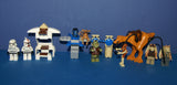 8 RARE RETIRED LEGO STAR WARS MINIFIGURES COLLECTIBLES: KAADU GUNGAN BEAST, SALACIOUS B. CRUMB, JAR JAR BINKS, GUNGAN SOLDIER, GAMORREAN GUARD, 2 STORM TROOPERS, BATTLE DROID, CONTROL TABLE, 2 BAR STOOLS, REFLECTION STATION (70 PCS) SET 66