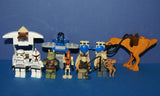 8 RARE RETIRED LEGO STAR WARS MINIFIGURES COLLECTIBLES: KAADU GUNGAN BEAST, SALACIOUS B. CRUMB, JAR JAR BINKS, GUNGAN SOLDIER, GAMORREAN GUARD, 2 STORM TROOPERS, BATTLE DROID, CONTROL TABLE, 2 BAR STOOLS, REFLECTION STATION (70 PCS) SET 66