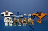 8 RARE RETIRED LEGO STAR WARS MINIFIGURES COLLECTIBLES: KAADU GUNGAN BEAST, SALACIOUS B. CRUMB, JAR JAR BINKS, GUNGAN SOLDIER, GAMORREAN GUARD, 2 STORM TROOPERS, BATTLE DROID, CONTROL TABLE, 2 BAR STOOLS, REFLECTION STATION (70 PCS) SET 66