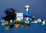 9 RARE LEGO STUDIO MONSTERS & SPORTS & BATMAN MINIFIGURES FROM STUDIO GRAVITY GAMES, PLUS 2 CUSTOM BUILDS: RACE BOAT & PICNIC SET (96pcs) KIT ITEM 67 (FROM YEARS 2000-2010)