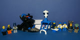 9 RARE LEGO STUDIO MONSTERS & SPORTS & BATMAN MINIFIGURES FROM STUDIO GRAVITY GAMES, PLUS 2 CUSTOM BUILDS: RACE BOAT & PICNIC SET (96pcs) KIT ITEM 67 (FROM YEARS 2000-2010)