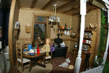 1970 HUGE CUSTOM BUILT & FULLY FURNISHED DOLL HOUSE (5 ft x 4ft x 32”) WITH 14 rooms & 3 gardens, Plants, Trees + Outhouse (1/12 Scale) Operating Lights