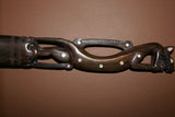 Oceanic Art Detailed Lacy Dragon Ebony Totem Twirled Amulet Chief Art Staff 1A34