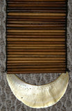Rare “Big Man” Kina & Bamboo Bib Pectoral Ornament or Necklace Currency, Once Worn during Ceremonial Initiation by a Tribal Member from the Highlands Of Papua New Guinea, collected in the late 1900’s. (KINA21)