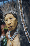 SOLD OUT: Rare Wood Polychrome Kundu Tribal Hourglass Drum, One of a Kind Hand Carved Hand Painted with Natural Pigments Percussion Instrument, collected in the 1990’s in the Lower Ramu River region, Papua New Guinea. 42A1