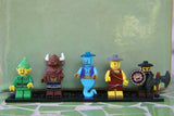 5 NOW RARE RETIRED LEGO MINIFIGURES Series 5, 6, 9, 11 EVIL DWARF, BLUE GENIE, MINOTAUR, ROMAN EMPEROR, GREEN ELF, ALL BRAND NEW WITH SOME ACCESSORIES, 25 PIECES (INVENTORY ITEM 5)