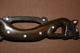 Oceanic Art Detailed Lacy Dragon Ebony Totem Twirled Amulet Chief Art Staff 1A34