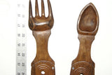 SOUTH PACIFIC MELANESIAN ART: DELICATELY HAND CARVED LARGE  SERVING TOOLS, USTENSILS WITH INSERTS OF MOTHER OF PEARL, COLLECTED IN THE LATE 1900’S. OCEANIC ART, KULA TRADE, MASSIM REGION, PAPUA NEW GUINEA’S REMOTE ISLANDS.