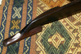 Rare South Pacific Art hand carved Ebony Big Game Fish Tarpon Mother Pearl 1A41.